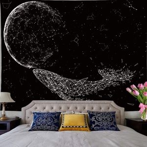 Moon Constellation Space Whale Tapestry